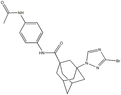 N-[4-(acetylamino)phenyl]-3-(3-bromo-1H-1,2,4-triazol-1-yl)-1-adamantanecarboxamide Structure