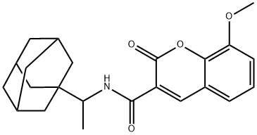 N-[1-(1-adamantyl)ethyl]-8-methoxy-2-oxo-2H-chromene-3-carboxamide Struktur