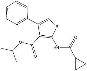 isopropyl 2-[(cyclopropylcarbonyl)amino]-4-phenyl-3-thiophenecarboxylate Structure