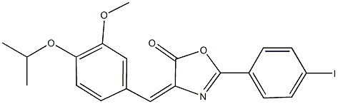 2-(4-iodophenyl)-4-(4-isopropoxy-3-methoxybenzylidene)-1,3-oxazol-5(4H)-one Struktur