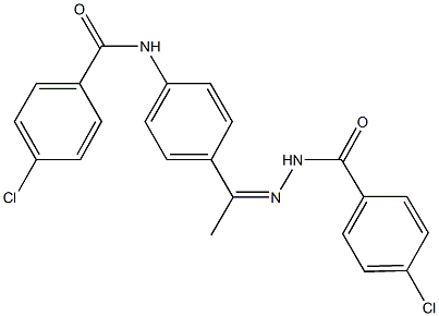 4-chloro-N-{4-[N-(4-chlorobenzoyl)ethanehydrazonoyl]phenyl}benzamide Struktur