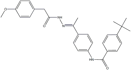 4-tert-butyl-N-(4-{N-[(4-methoxyphenyl)acetyl]ethanehydrazonoyl}phenyl)benzamide Structure