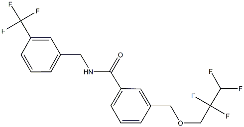 3-[(2,2,3,3-tetrafluoropropoxy)methyl]-N-[3-(trifluoromethyl)benzyl]benzamide Struktur