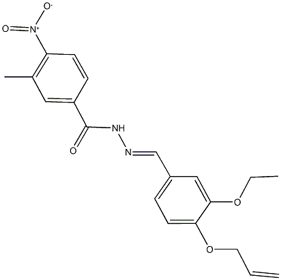 N'-[4-(allyloxy)-3-ethoxybenzylidene]-4-nitro-3-methylbenzohydrazide 结构式