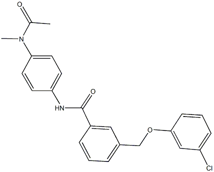 N-{4-[acetyl(methyl)amino]phenyl}-3-[(3-chlorophenoxy)methyl]benzamide Struktur