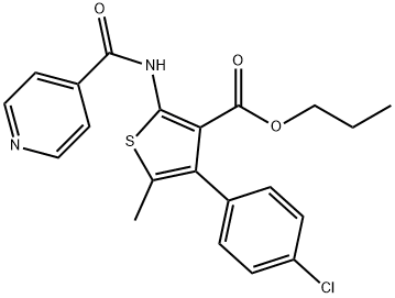 propyl 4-(4-chlorophenyl)-2-(isonicotinoylamino)-5-methylthiophene-3-carboxylate