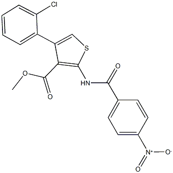methyl 4-(2-chlorophenyl)-2-({4-nitrobenzoyl}amino)thiophene-3-carboxylate Struktur