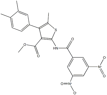 methyl 2-({3,5-bisnitrobenzoyl}amino)-4-(3,4-dimethylphenyl)-5-methylthiophene-3-carboxylate Structure