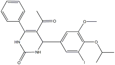5-acetyl-4-(3-iodo-4-isopropoxy-5-methoxyphenyl)-6-phenyl-3,4-dihydro-2(1H)-pyrimidinone Structure