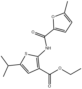 ethyl 5-isopropyl-2-[(5-methyl-2-furoyl)amino]thiophene-3-carboxylate,445017-43-6,结构式
