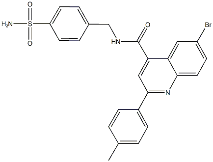 N-[4-(aminosulfonyl)benzyl]-6-bromo-2-(4-methylphenyl)-4-quinolinecarboxamide Struktur