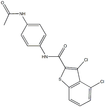 N-[4-(acetylamino)phenyl]-3,4-dichloro-1-benzothiophene-2-carboxamide Structure