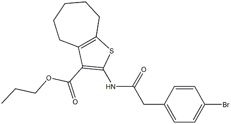 445021-67-0 propyl 2-{[(4-bromophenyl)acetyl]amino}-5,6,7,8-tetrahydro-4H-cyclohepta[b]thiophene-3-carboxylate