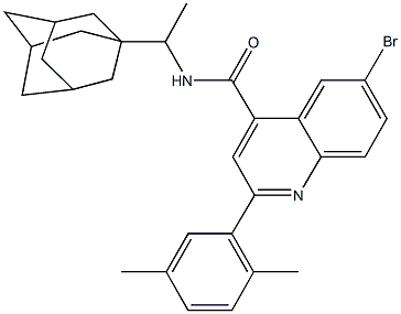 N-[1-(1-adamantyl)ethyl]-6-bromo-2-(2,5-dimethylphenyl)-4-quinolinecarboxamide Structure