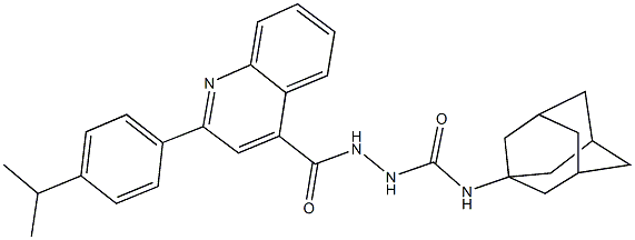 N-(1-adamantyl)-2-{[2-(4-isopropylphenyl)-4-quinolinyl]carbonyl}hydrazinecarboxamide Struktur