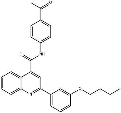 N-(4-acetylphenyl)-2-(3-butoxyphenyl)-4-quinolinecarboxamide Structure