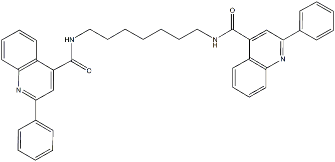 2-phenyl-N-(7-{[(2-phenyl-4-quinolinyl)carbonyl]amino}heptyl)-4-quinolinecarboxamide Struktur