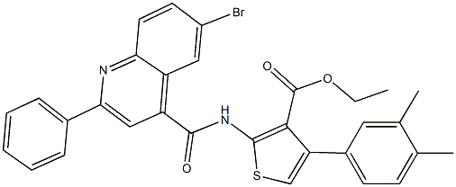 445032-11-1 ethyl 2-{[(6-bromo-2-phenyl-4-quinolinyl)carbonyl]amino}-4-(3,4-dimethylphenyl)-3-thiophenecarboxylate