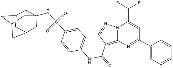 N-{4-[(1-adamantylamino)sulfonyl]phenyl}-7-(difluoromethyl)-5-phenylpyrazolo[1,5-a]pyrimidine-3-carboxamide Struktur