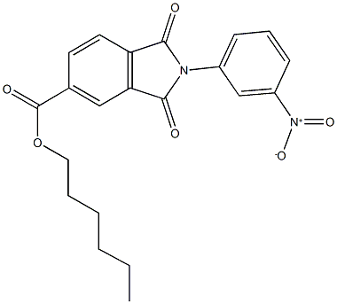 hexyl 2-{3-nitrophenyl}-1,3-dioxo-5-isoindolinecarboxylate 结构式
