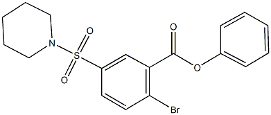 phenyl 2-bromo-5-(piperidin-1-ylsulfonyl)benzoate Struktur