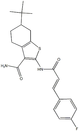 6-tert-butyl-2-{[3-(4-fluorophenyl)acryloyl]amino}-4,5,6,7-tetrahydro-1-benzothiophene-3-carboxamide Structure