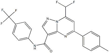7-(difluoromethyl)-5-(4-methylphenyl)-N-[4-(trifluoromethyl)phenyl]pyrazolo[1,5-a]pyrimidine-3-carboxamide 结构式