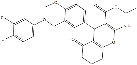445236-76-0 ethyl 2-amino-4-{3-[(3-chloro-4-fluorophenoxy)methyl]-4-methoxyphenyl}-5-oxo-5,6,7,8-tetrahydro-4H-chromene-3-carboxylate
