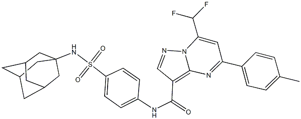 N-{4-[(1-adamantylamino)sulfonyl]phenyl}-7-(difluoromethyl)-5-(4-methylphenyl)pyrazolo[1,5-a]pyrimidine-3-carboxamide Structure