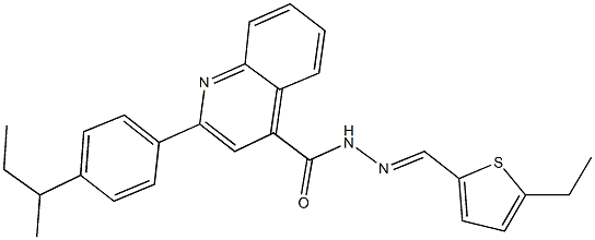 2-(4-sec-butylphenyl)-N'-[(5-ethyl-2-thienyl)methylene]-4-quinolinecarbohydrazide Structure
