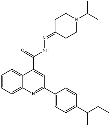 2-(4-sec-butylphenyl)-N'-(1-isopropyl-4-piperidinylidene)-4-quinolinecarbohydrazide Structure