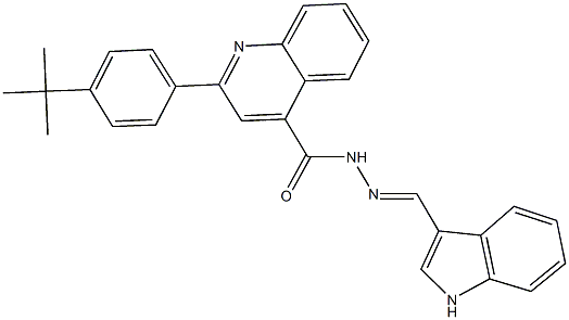 2-(4-tert-butylphenyl)-N'-(1H-indol-3-ylmethylene)-4-quinolinecarbohydrazide Struktur