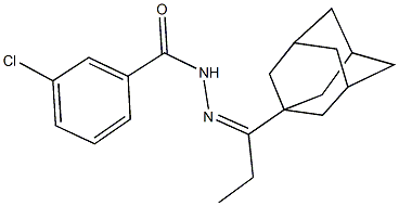 N'-[1-(1-adamantyl)propylidene]-3-chlorobenzohydrazide Struktur