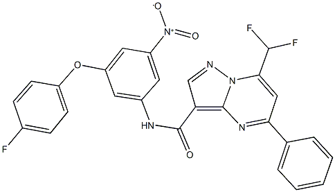 7-(difluoromethyl)-N-{3-(4-fluorophenoxy)-5-nitrophenyl}-5-phenylpyrazolo[1,5-a]pyrimidine-3-carboxamide Structure