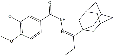 N'-[1-(1-adamantyl)propylidene]-3,4-dimethoxybenzohydrazide Struktur