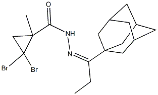 N'-[1-(1-adamantyl)propylidene]-2,2-dibromo-1-methylcyclopropanecarbohydrazide Struktur