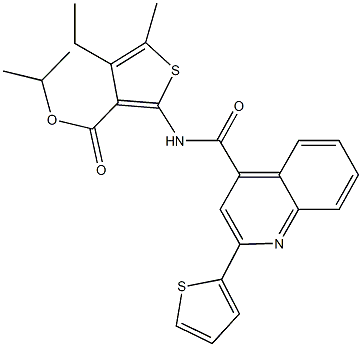 isopropyl 4-ethyl-5-methyl-2-({[2-(2-thienyl)-4-quinolinyl]carbonyl}amino)-3-thiophenecarboxylate|