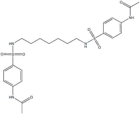 N-[4-({[7-({[4-(acetylamino)phenyl]sulfonyl}amino)heptyl]amino}sulfonyl)phenyl]acetamide Structure