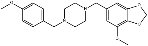 1-[(7-methoxy-1,3-benzodioxol-5-yl)methyl]-4-(4-methoxybenzyl)piperazine Struktur