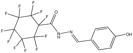 1,2,2,3,3,4,4,5,5,6,6-undecafluoro-N'-(4-hydroxybenzylidene)cyclohexanecarbohydrazide Struktur