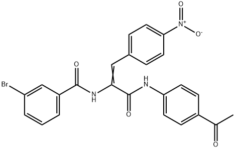 N-(1-[(4-acetylanilino)carbonyl]-2-{4-nitrophenyl}vinyl)-3-bromobenzamide Structure