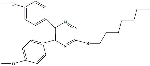 3-(heptylsulfanyl)-5,6-bis(4-methoxyphenyl)-1,2,4-triazine 结构式