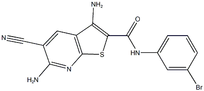 3,6-diamino-N-(3-bromophenyl)-5-cyanothieno[2,3-b]pyridine-2-carboxamide Struktur