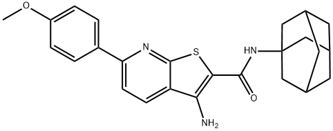 N-(1-adamantyl)-3-amino-6-(4-methoxyphenyl)thieno[2,3-b]pyridine-2-carboxamide Struktur