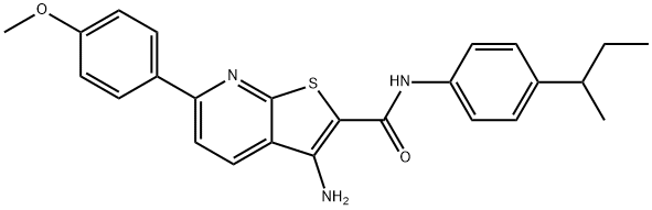 3-amino-N-(4-sec-butylphenyl)-6-(4-methoxyphenyl)thieno[2,3-b]pyridine-2-carboxamide,445268-44-0,结构式