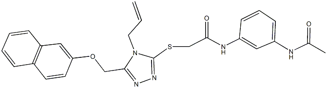 N-[3-(acetylamino)phenyl]-2-({4-allyl-5-[(2-naphthyloxy)methyl]-4H-1,2,4-triazol-3-yl}sulfanyl)acetamide 结构式