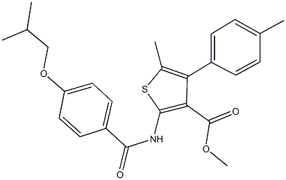 methyl 2-[(4-isobutoxybenzoyl)amino]-5-methyl-4-(4-methylphenyl)-3-thiophenecarboxylate Struktur