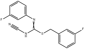 3-fluorobenzyl N'-cyano-N-(3-fluorophenyl)imidothiocarbamate Structure