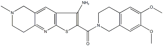 2-[(6,7-dimethoxy-3,4-dihydro-2(1H)-isoquinolinyl)carbonyl]-6-methyl-5,6,7,8-tetrahydrothieno[2,3-b][1,6]naphthyridin-3-ylamine Structure