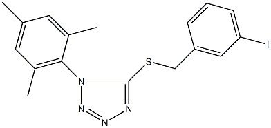 5-[(3-iodobenzyl)sulfanyl]-1-mesityl-1H-tetraazole 结构式